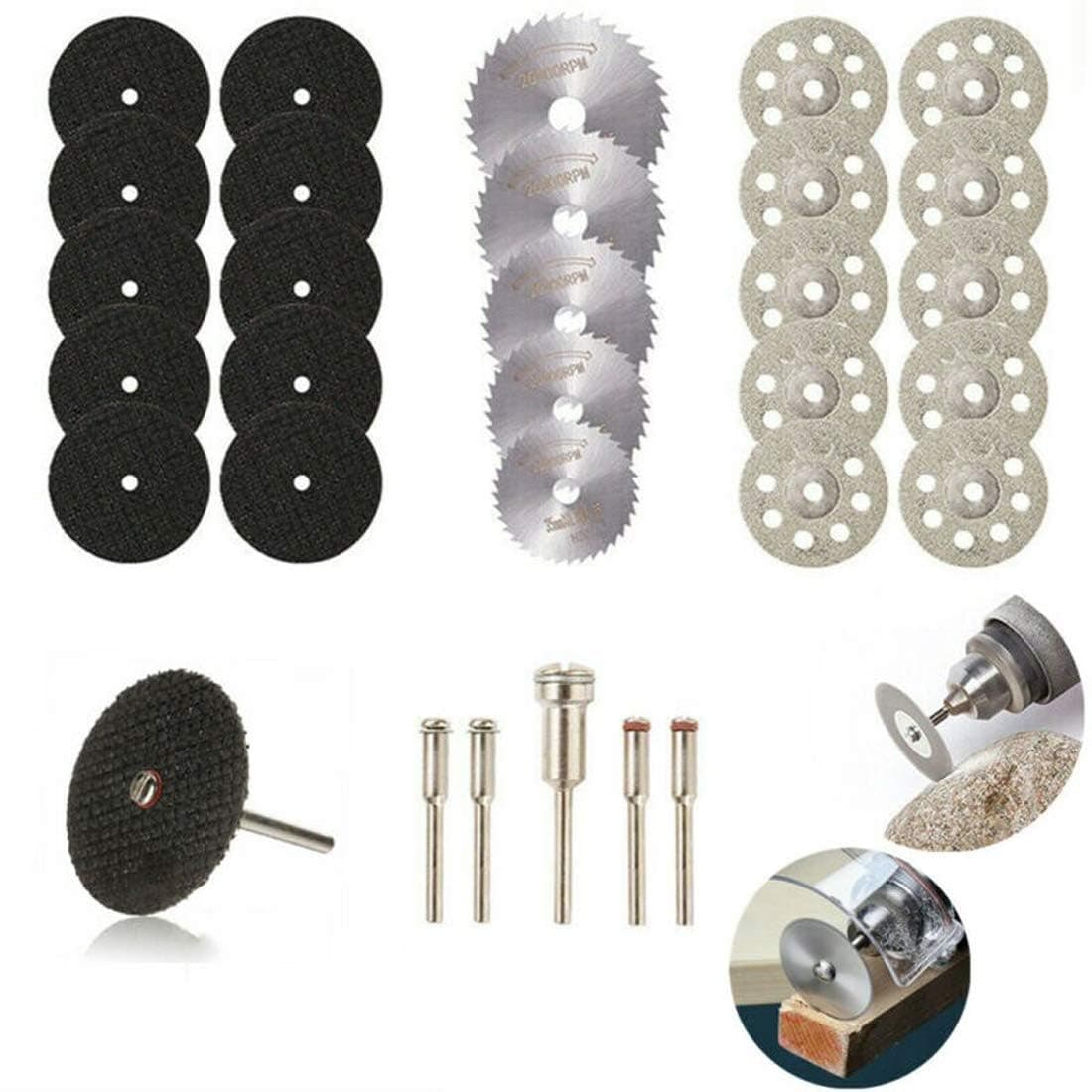 DIY Crafts Pack Of 160 Pcs Multi 2 Pcs MandrelConnecting Shank Cutting Abrasive Wheel Set For Mini Drill Rotary Tool Accessories Cut Pack Of 160 Pcs Multi 2 Pcs MandrelConnecting Shank