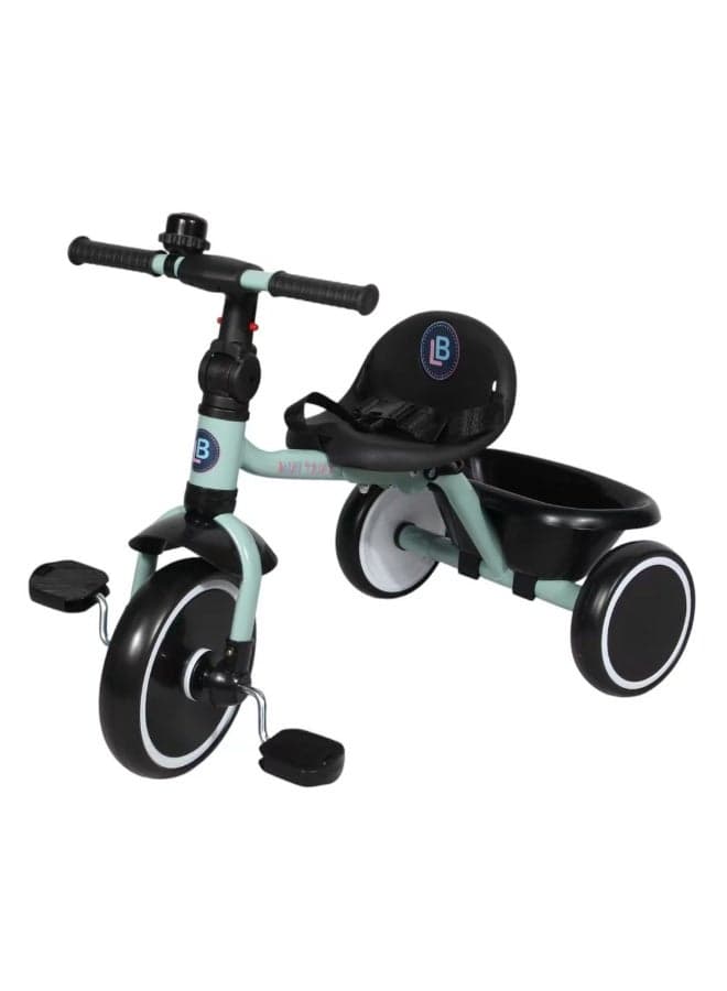 Lovely Baby Foldable Tricycle LB 266 for Toddlers Ages 1-3 Years, Compact Trike with EVA Wheels, Rear Basket, Seat Belt, Steel Frame – Lightweight Foldable Baby Trike