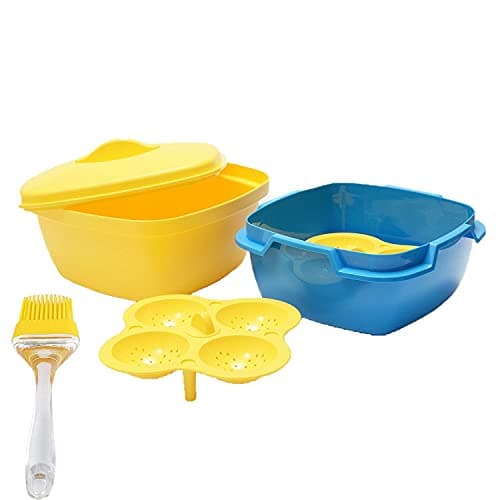 Shopping Mart Microwave Dishwasher Safe Plastic Idli Makers - Makes 8 Idlis Vegetable Steamer & Rice Cooker (Multicolour)