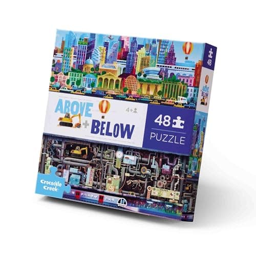 Crocodile Creek Above Below 48Piece Jigsaw Floor Puzzle Fun Floor Puzzles for Kids Ages 48 Big City