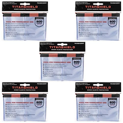 TitanShield 1000 Premium 60-Microns Ultra Clear Standard Size Perfect Exact Fit Inner Card Sleeves. Perfect for Double-sleeving and Compatible with Pokémon Cards MTG Magic The Gathering Lorcana
