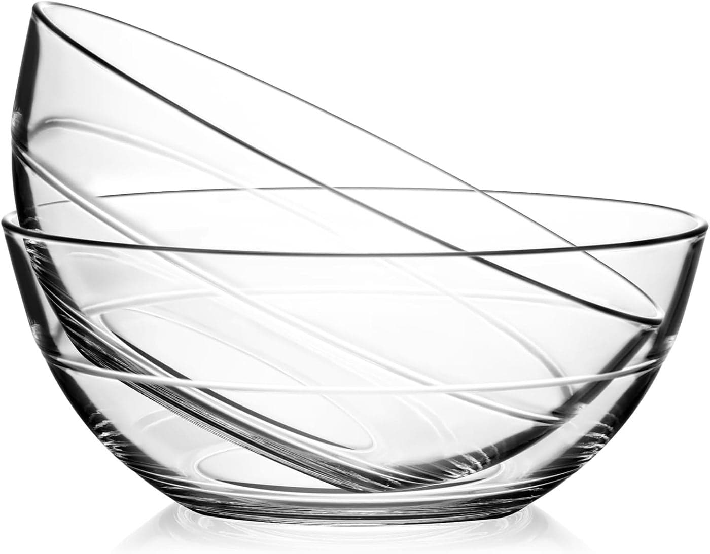 NUTRIUPS Big Glass Bowls Tempered Glass Mixing Bowls Salad Bowls for Kitchen Micowave Dishwasher and Oven Safe 87 IN 2 PCS