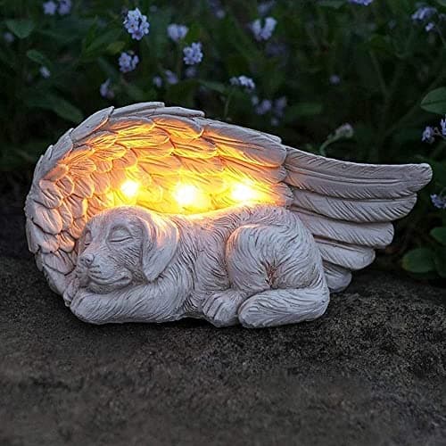 iHeartDogs Dog Memorial Gifts Forever My Guardian Angel Garden Solar Light Pet Memorial Stone