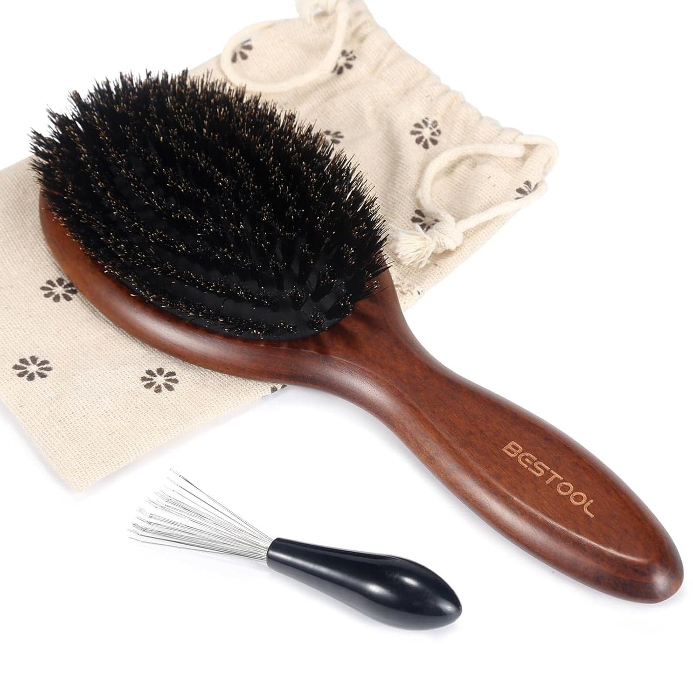 BESTOOL Hair Brush Boar Bristle Hair Brushes for Women Men Kids Boar Bristle Brush for Hair Smoothing Everyday Brush Enhances Shine Health