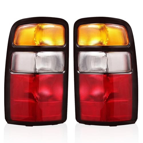 Boine Tail Light Compatible With 2000 2001 2002 2003 2004 2005 2006 Chevy Tahoe Suburban 1500 2500 GMC Yukon Driver and Passenger Side Rear Light Brake Lamps (OE-Black Edge Clear Lens)
