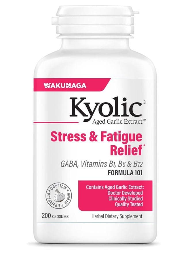 Aged Garlic Extract Formula 101, Fatigue Relief, 200 Capsules (Packaging May Vary)