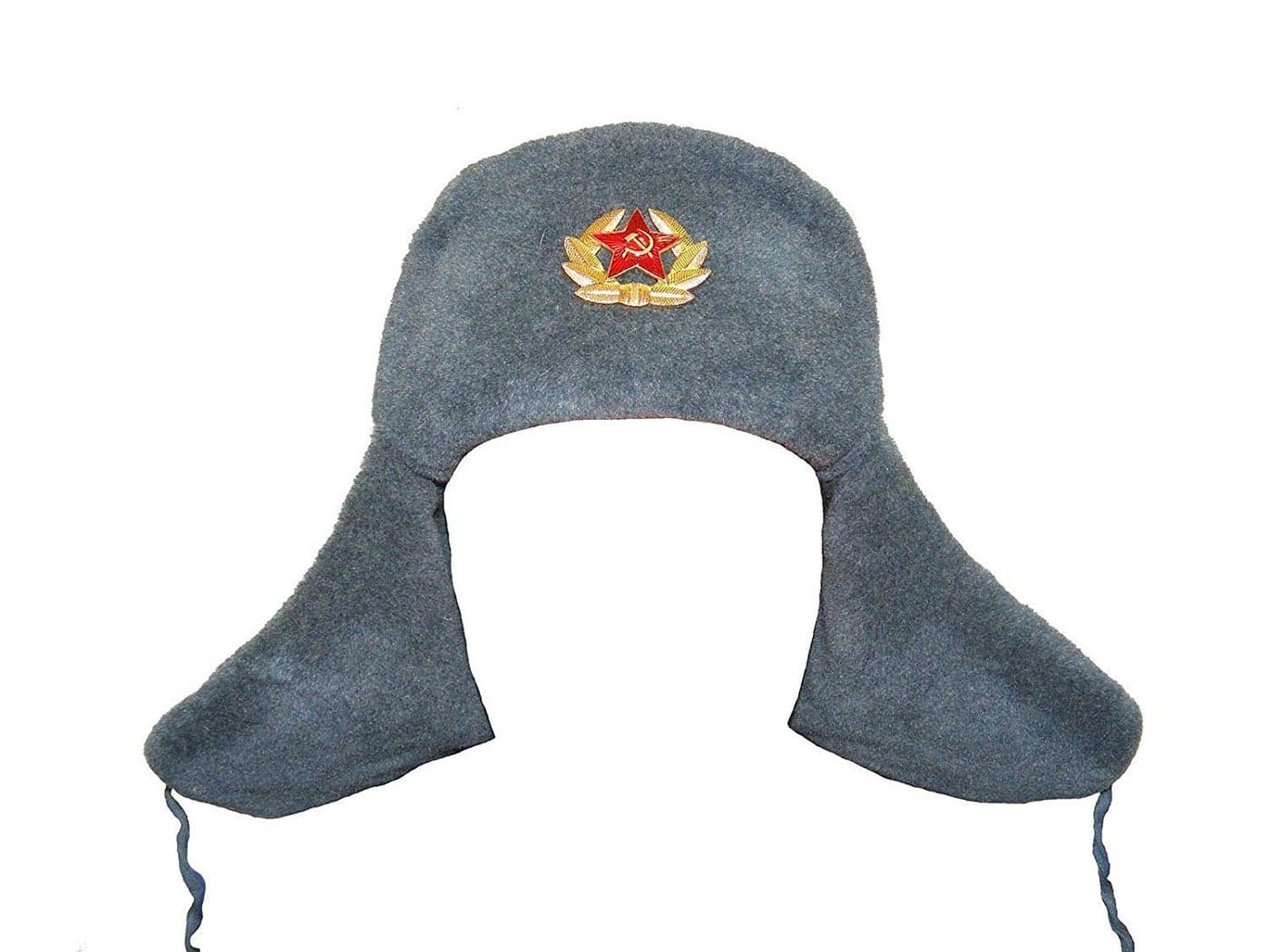 Ushanka-Hat Russian Army Ushanka Authentic Winter Hat Soviet USSR Army Soldier Red Star WW2 (58 cm - Medium)