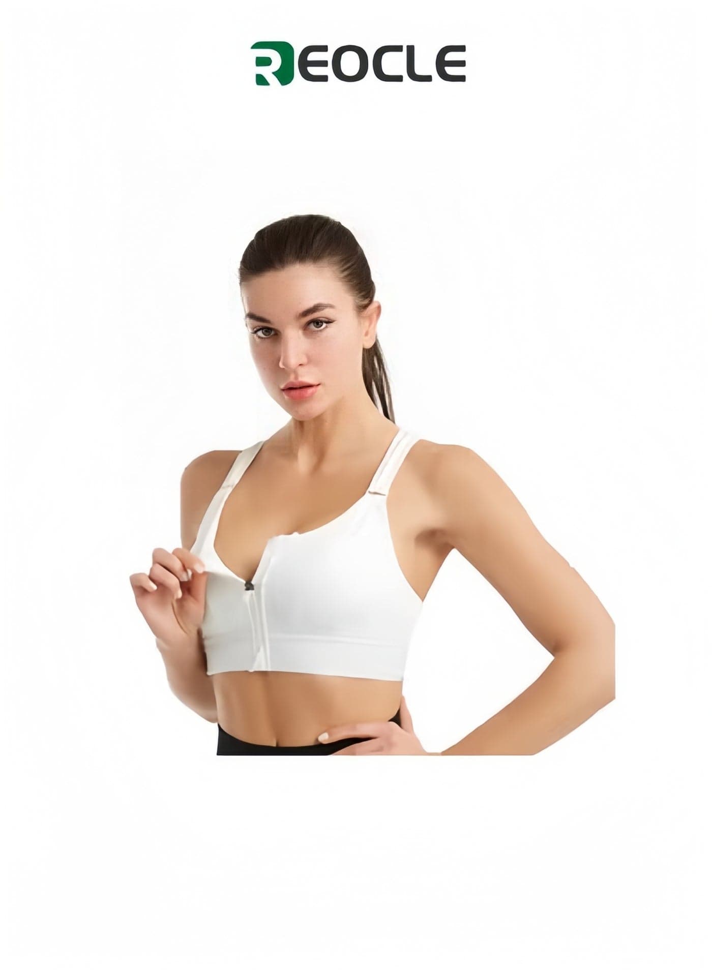 Women's Sports Bra Criss-Cross Back Padded Strappy Sports Bras Shockproof Wire-free Underwear Adjustable Front Zip Bra for Workout & Running