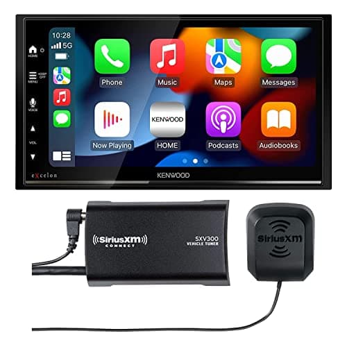 KENWOOD DMX809S eXcelon 6.95-Inch Capacitive Touch Screen, Car Stereo | Plus SiriusXM SXV300V1 Satellite Radio Vehicle Tuner