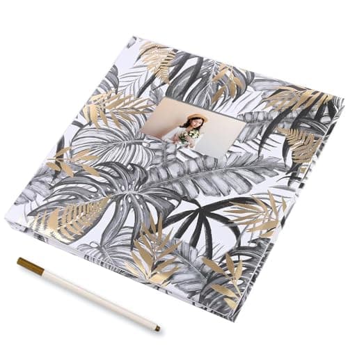 Mold Your Memories photo album Adhesive album for photo collection 13 x 12.6 inches, Scrapbook for photos collection 4x6 5x7 8x10 photos. Self Adhesive album (20 sheets - 40 pages Leaf).