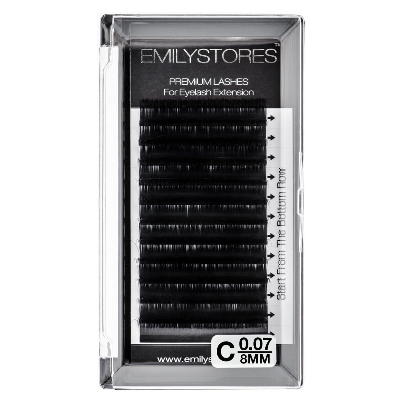 EMILYSTORES Eyelash Extensions 007mm Thickness C Curl Length 8mm Easy Fan Eye Lashes For Lash Extensions007C8mm