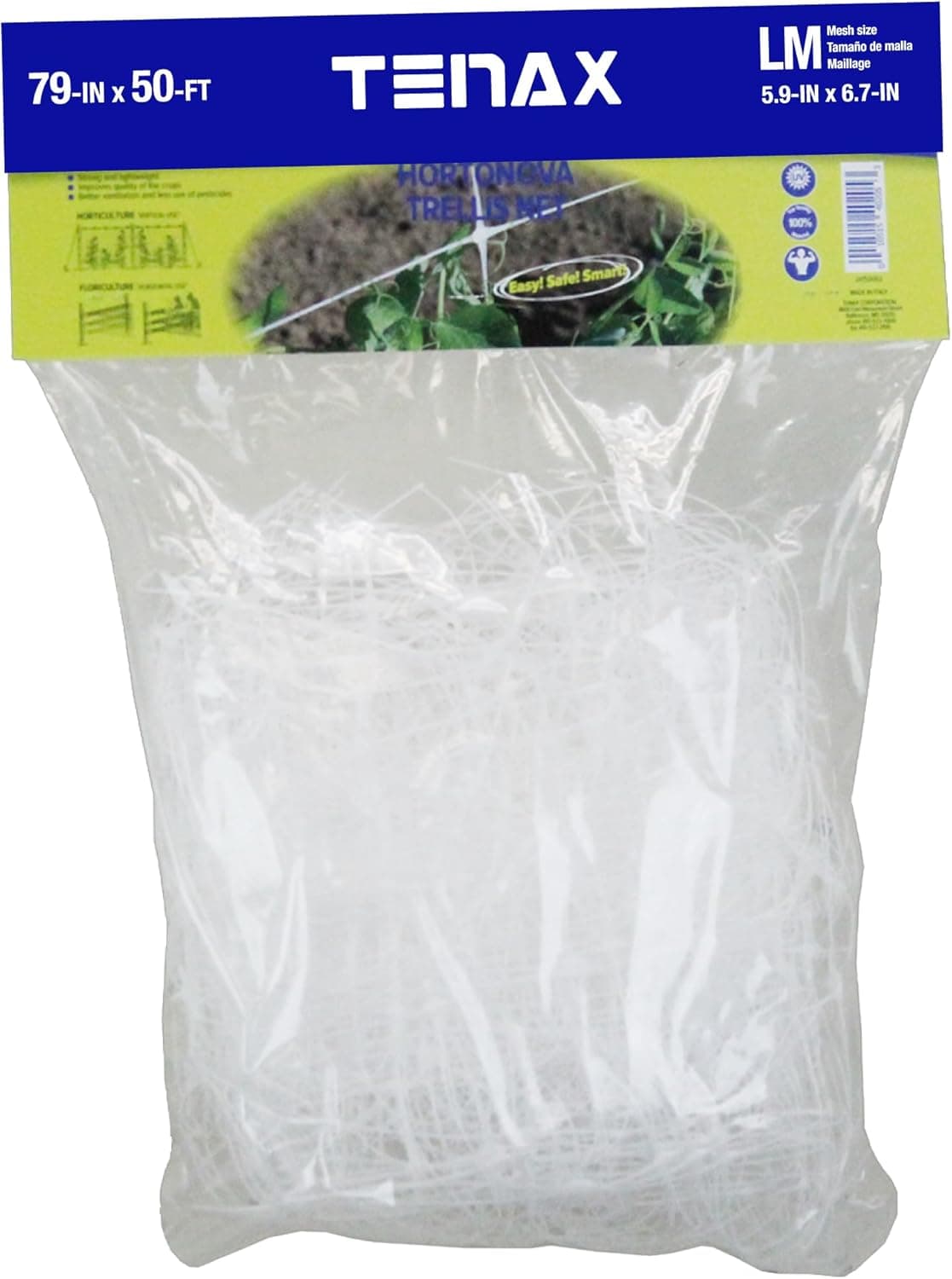 Tenax 100522970 Hortonova Plant Trellis Net 65 x 50 79 x 50 White