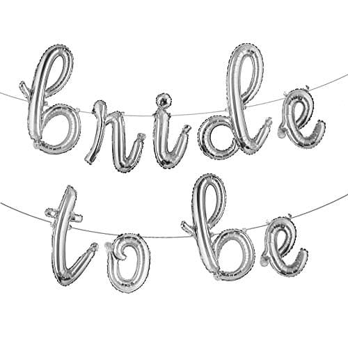 16 inch lowercase Bride to be Letter Foil Balloon Wedding Bridal Shower Engagement Hen Party Decor Bachelorette Party Supplies (L Bride to be Silver)