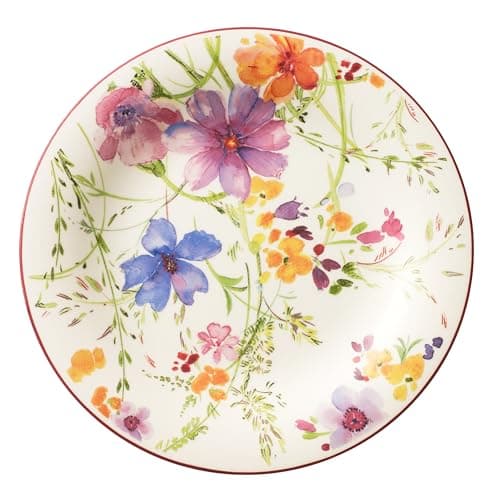 Villeroy & Boch Mariefleur Basic Salad Plate, 8.25 in, Premium Porcelain, White/Multicolored