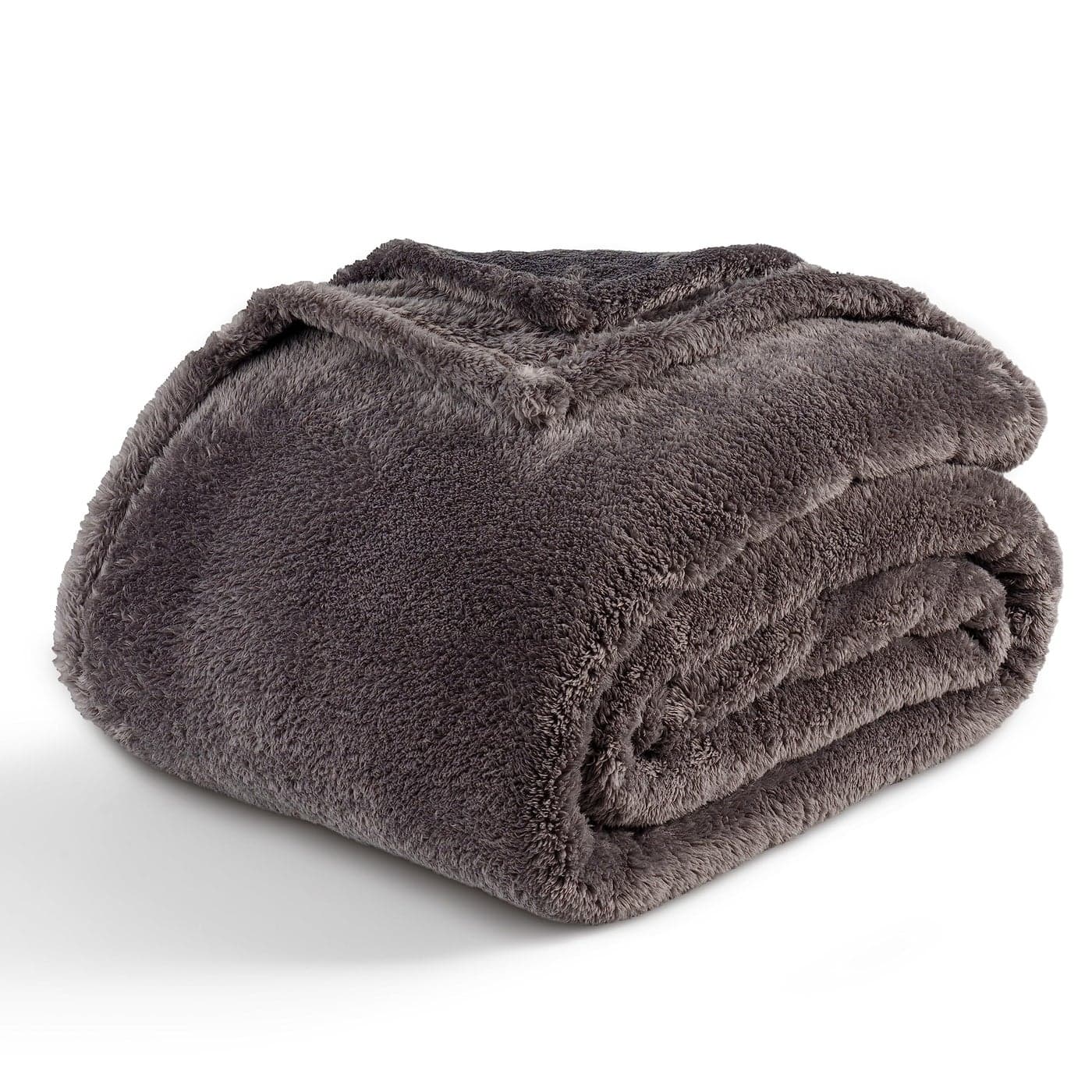 Berkshire Blanket Classic ExtraFluffy Plush Blanket King Size Soft Fuzzy Fluffy Long Hair Blanket for Couch Sofa Bed Shadow Grey 90x108 Inches