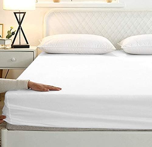 BALAJI EXPORT 1000 Thread Count Fully Elastic Fitted Bedsheets 8inch Deep Pocket Snug Fit 100 Egyptian Cotton All Around Elastic Fitted Bedsheets 3 PC Set King Sizee White Solid