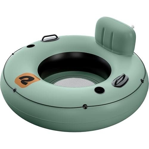 Retrospec Siesta Float 48 Inflatable River Tube HeavyDuty Water Float wBackrest Cup Holders 300 lbs Repair Kit Pool Lake River