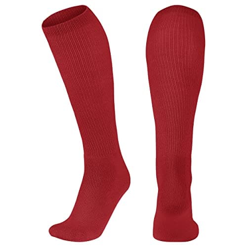 CHAMPRO Multi-Sport Athletic Compression Socks for Baseball, Softball, Football, and More, Scarlet, Small