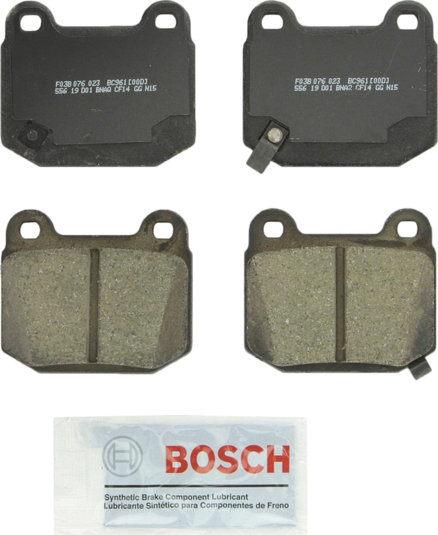 BOSCH BC961 QuietCast Premium Ceramic Disc Brake Pad Set - Compatible with Select Infiniti G35; Mitsubishi Lancer; Nissan 350Z; Subaru BRZ, Impreza, WRX STI; Toyota 86; REAR