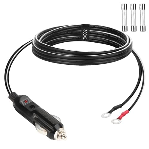 SCCKE HeavyDuty 14AWG 20A Male Plug Cigarette Lighter Adapter Power Supply Cord with 6ft 18m 14 AWG Cable Wire For Car inverter Air pump electric cup and DIY