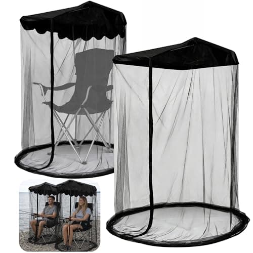 Shupakul 2 Pcs 63 H Canopy Chair Mosquito Net Mosquito Mesh Chair Net with Waterproof Roof and Zipper Opening Mosquito Net Chairs Cover for Outdoor Hiking Fishing Camping Excluded Chair or Support