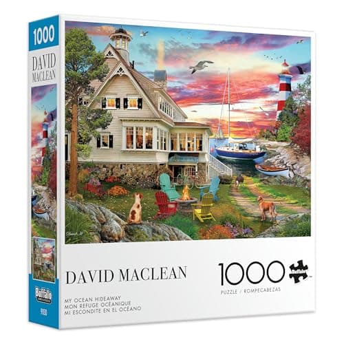 Buffalo Games 1000 Piece David Maclean My Ocean Hideaway Jigsaw Puzzle Colorful Puzzle for Adults PrecisionCut Pieces Beautiful Artwork and Hours of Relaxing Fun