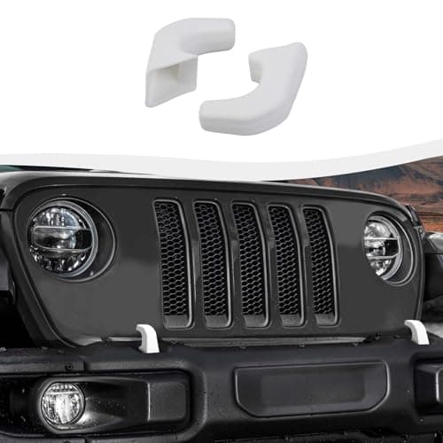 SQQP Bumper Tow Hook Covers 2Pcs Compatible with 20072018 Jeep Wrangler JK JKUfor 20182026 JL JLU Jeep Gladiator JT Exterior AccessoriesWhite