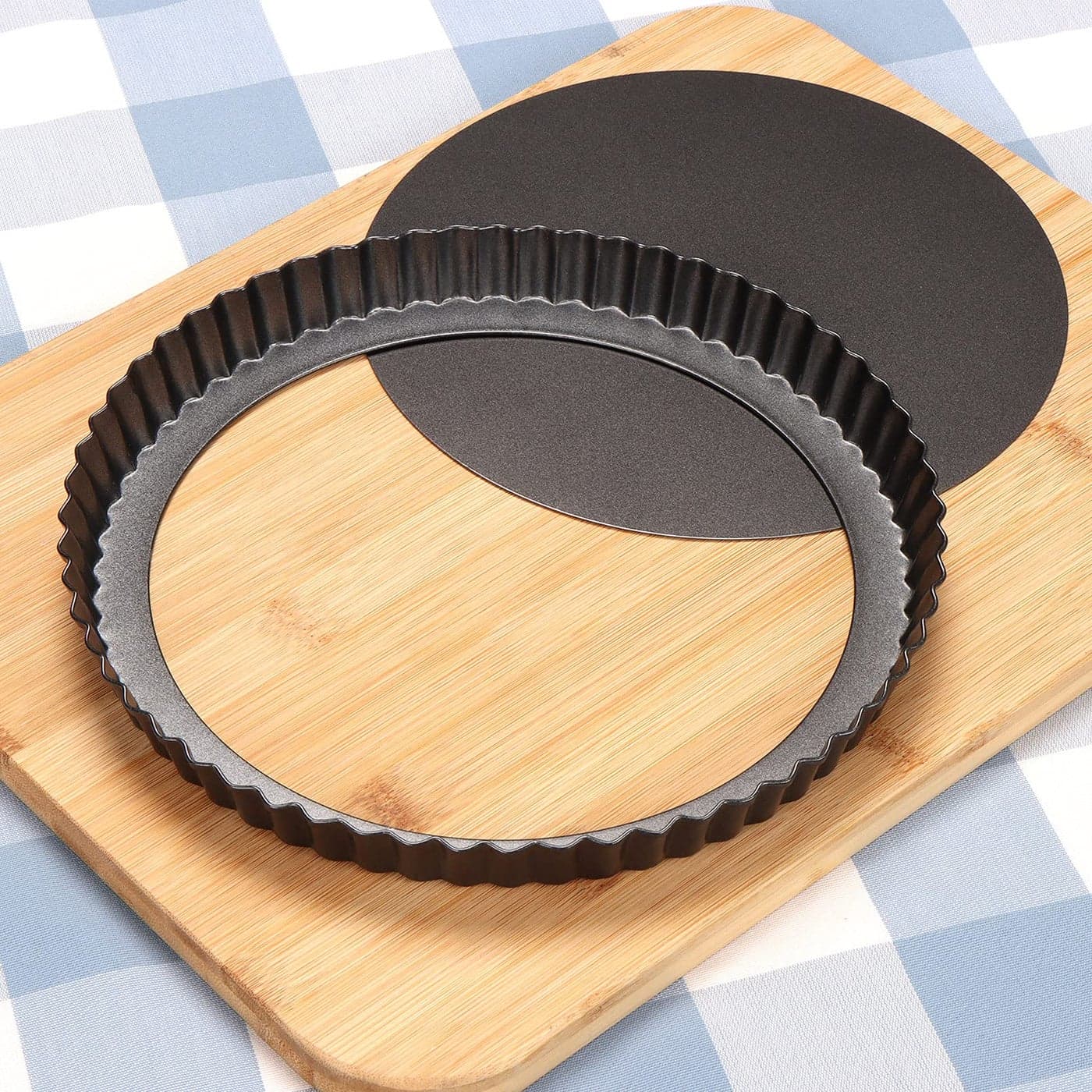 Quiche PanTart Pan28cm Flan Tins with Loose BaseFluted Tart TinFlan Tin Removable Loose BottomMini Tart Tins for BakingPie DishNon Stick Tart MouldFluted Round Deep Flan DishQuiche Dish