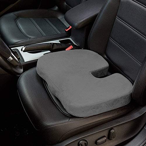 PumPum Car Memory Foam Heightening Seat Cushion,Tailbone (Coccyx) and Lower Back Pain Relief Cushion,for Office Chair,Wheelchair and More,Grey