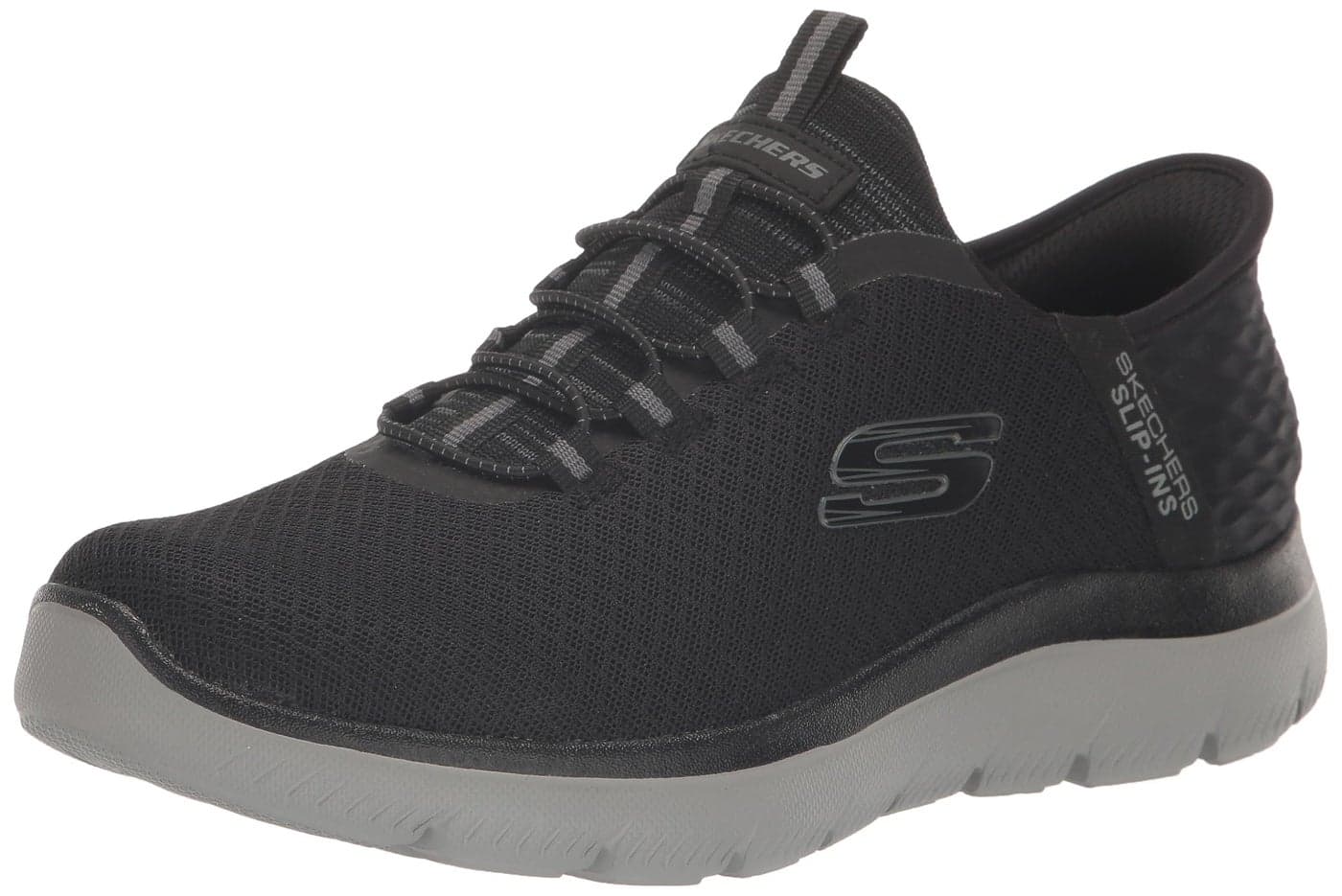 Skechers Men's Summits High Range Hands Free Slip-in Sneaker, Black/Charcoal, 11.5 Wide