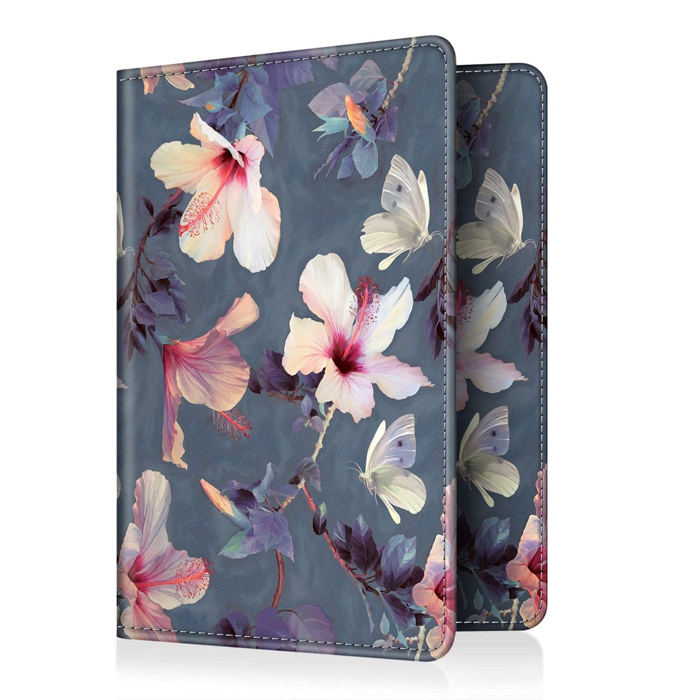 Fintie Passport Holder, Slim Travel Wallet RFID Blocking Card Case Cover Passport Cover Protector Essentials with Credit Card Slots for Women/Men, Blooming Hibiscus