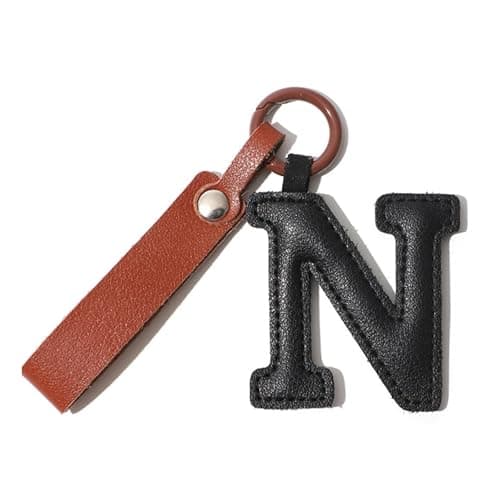 Hoheng Initial Keychain Car Keychain for Car Keys Leather Bag Charm Initial Letter Purse Charms Women's Keyrings & Keychains
