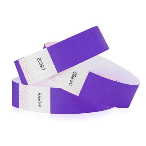 200 WristCo Purple Tyvek Wristbands for Events - Comfortable Tear Resistant Paper Bracelets ID Wrist Bands for Concerts Festivals Admission Party Identification