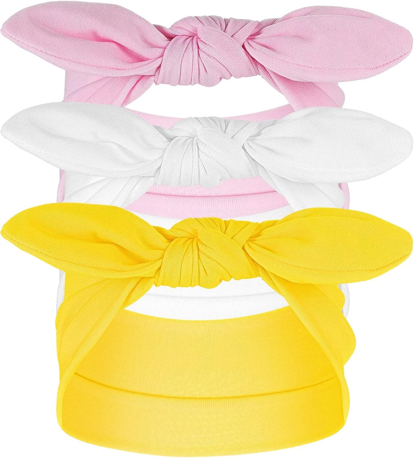 3 Pcs Women Headbands Bow Knotted Band Headwraps Elastic Bandana Cloth Scarf Knot Boho Hair Accessories for Girls Kid Multicolor