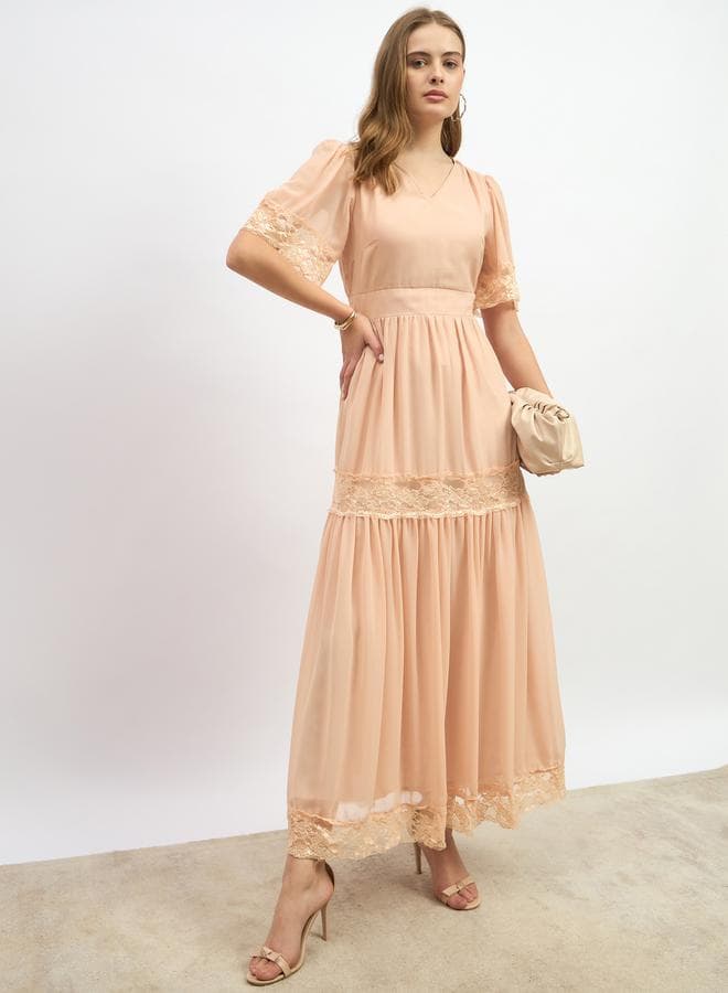 Lace Trimmed Maxi Dress — 2XL