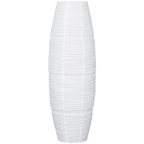 FERCAISH Rice Paper Floor Lamp Shade, Foldable and Minimalist style Paper Lamps Classic Modern Paper Floor Light Bulb Cage Guard for Living Room Bedroom Décor