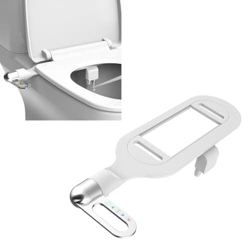 HASTHIP® Bidet Attachment with Handle and Dual Spray Nozzles, Non-Electric Bidet Toilet Seat Water Spray for Rear & Female Cleaning, Press-Control Bidet Sprayer with All Hardware