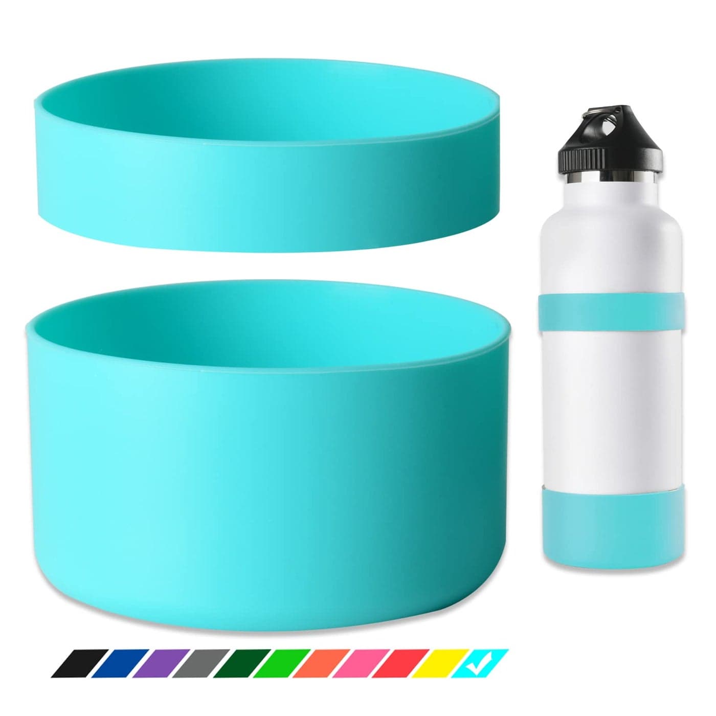 Greant Double Protective Water Bottle Boot compatible with Hydro Flask, Silicone Flex Boot compatible with Hydroflask Boot, Universal Anti-Slip Bottle Sleeve, 3 Sizes to Choose