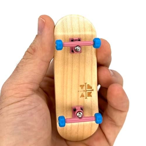 Teak Tuning 32mm Pro Fingerboard Complete Fully Assembled with Pro Level Components Pro Shaped Wooden Deck 32x97mm UltraSpin Bearing Wheels Prodigy Gen2 Trucks Cotton Candy