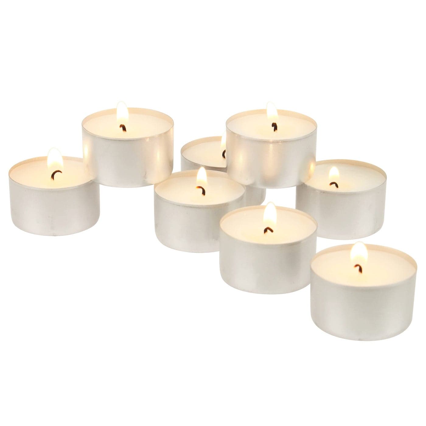 Stonebriar Bulk 50 Pack Unscented Smokeless Long Tea Light Candles with 8 Hour Extended Burn Time White 50 Count