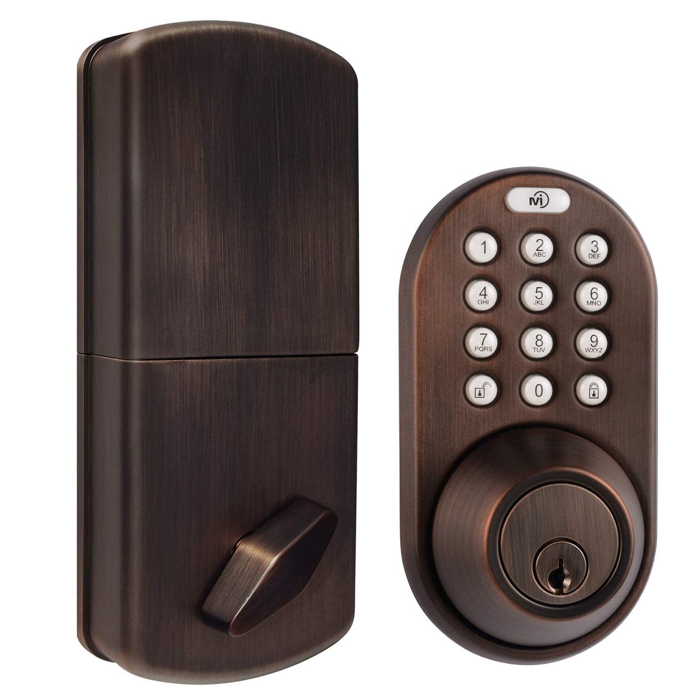 MiLocks DF02OB Electronic Keyless Entry Touchpad Deadbolt Door Lock Oil Rubbed Bronze