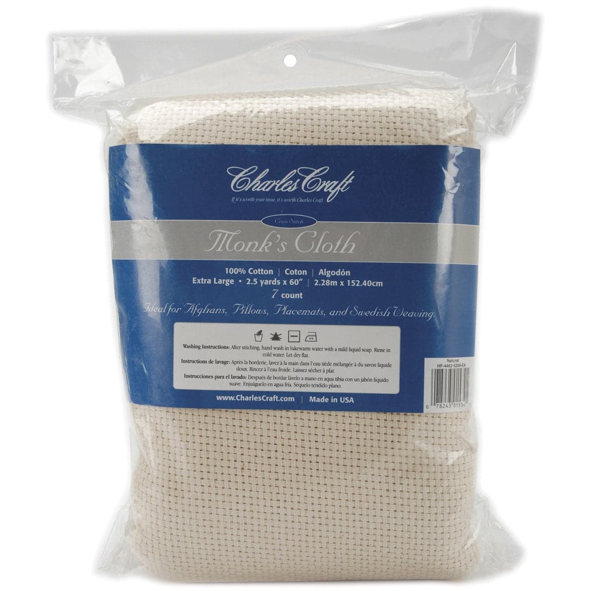 DMC Charles Craft Charles Craft Monks Cloth Aida 7 Count 60 X2 Natural
