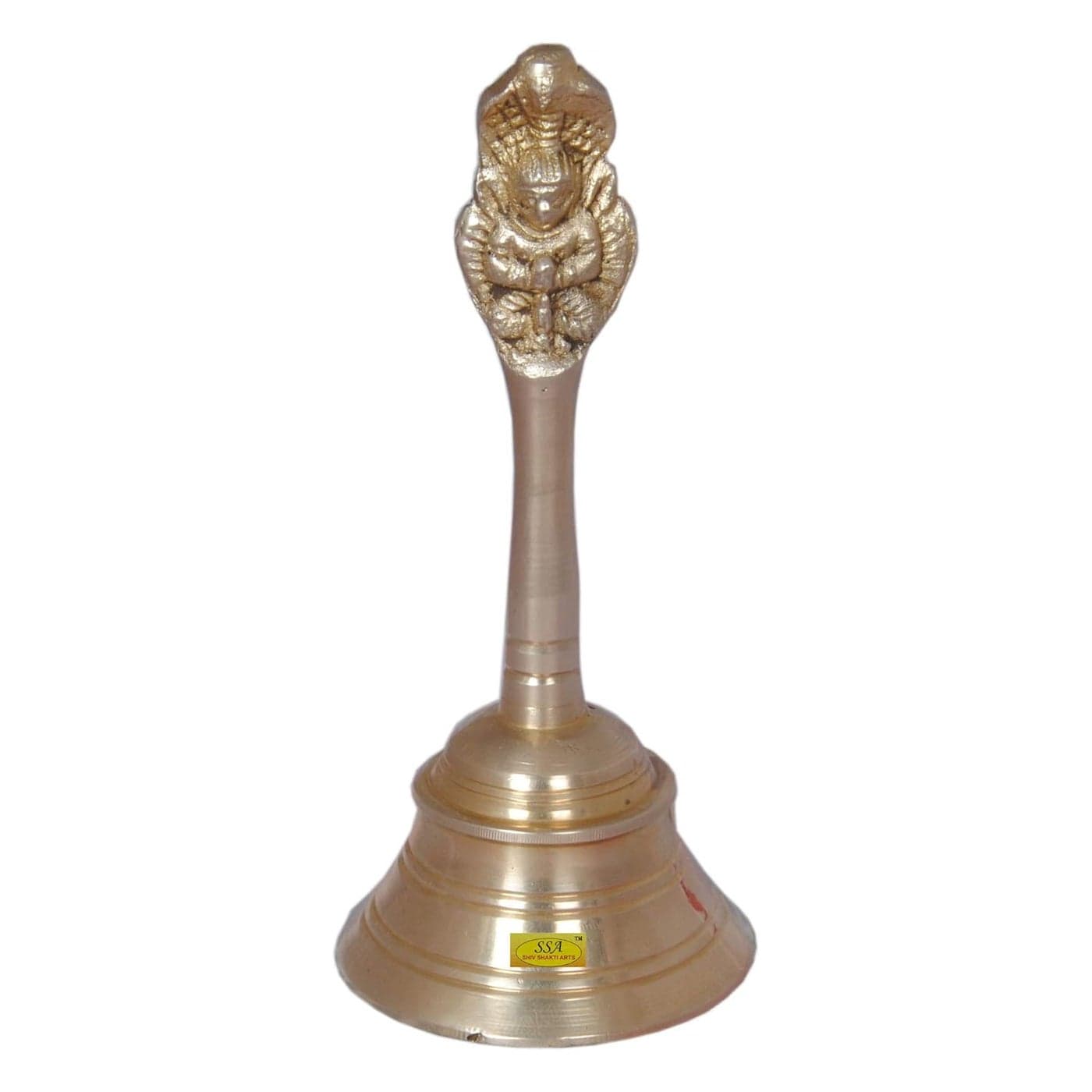 SHIV SHAKTI ARTS Handmade Pure Brass Ghanti Bell Garuda Ganti for Pooja and Gift PurposeSpiritual Gift Item 615 cm