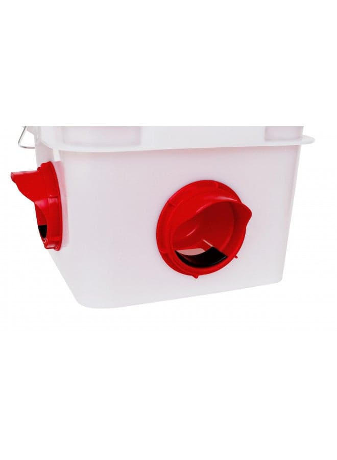 RentACoop Chick2Chicken 10lb BPA-Free 4-Port Feeder - Includes Anti-Roost Cone, Slider Port Cover, and Lid - Suitable for up to 20 Chicks & 12 Adult Chickens