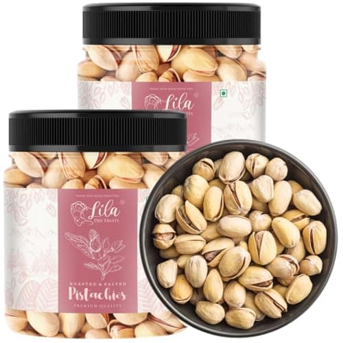 LILA DRY FRUITS Pistachios 250 g x 2 | Salted Pistachio for Snacking, Munching | Roasted Namkeen Pista | Tasty & Healthy | High in Protein & Dietary Fiber | Pesta In Shell Perfect for Gifting