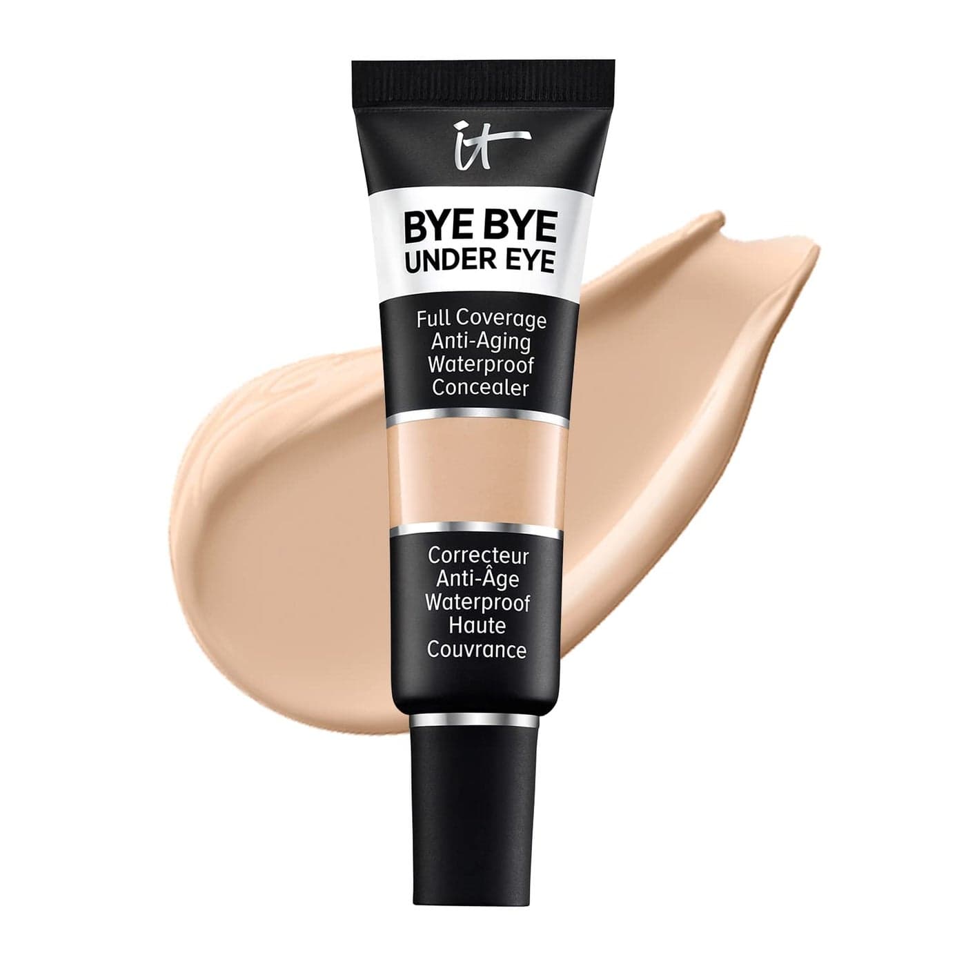IT Cosmetics Bye Bye Under Eye Concealer Medium Waterproof Full Coverage Concealer For Dark Circles Fine Lines Redness Discoloration With Hyaluronic Acid Natural Finish 04 fl oz