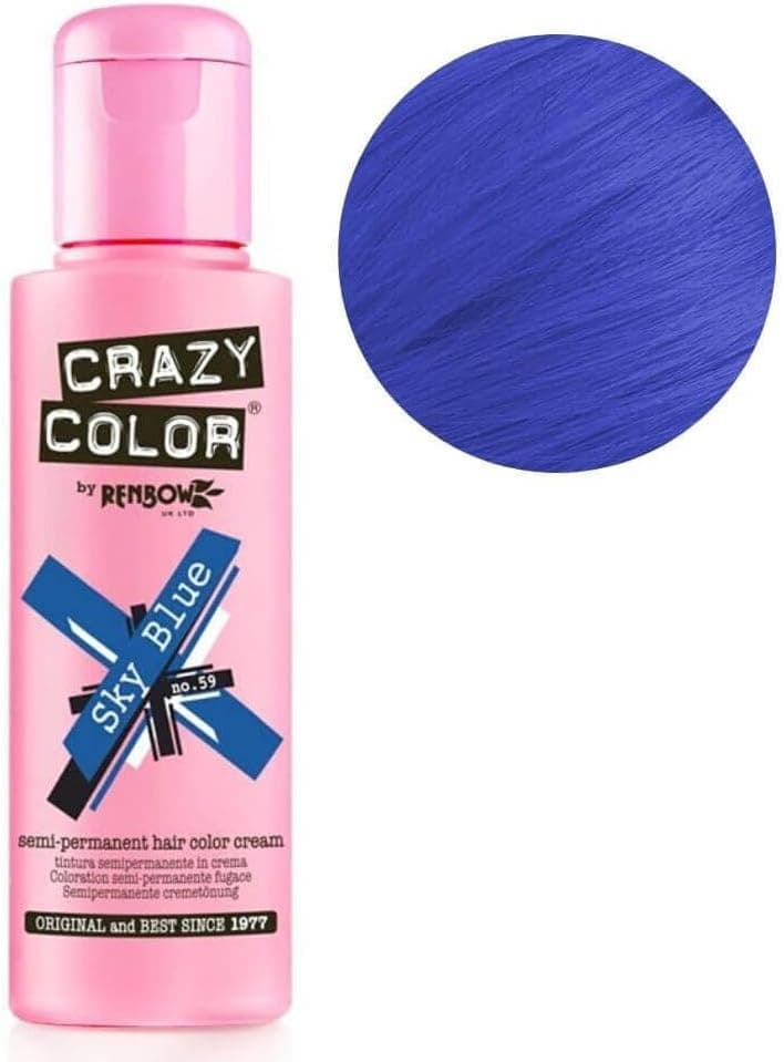 Renbow Crazy Color SemiPermanent Hair Color Dye Sky Blue 59 100ml