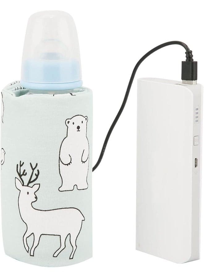 GOTOTOP Bottle Warmer Bag, Bottle Warmer Case Milk Warmer, Portable Cooler Bag with USB Charging Port for Baby Care(bear)