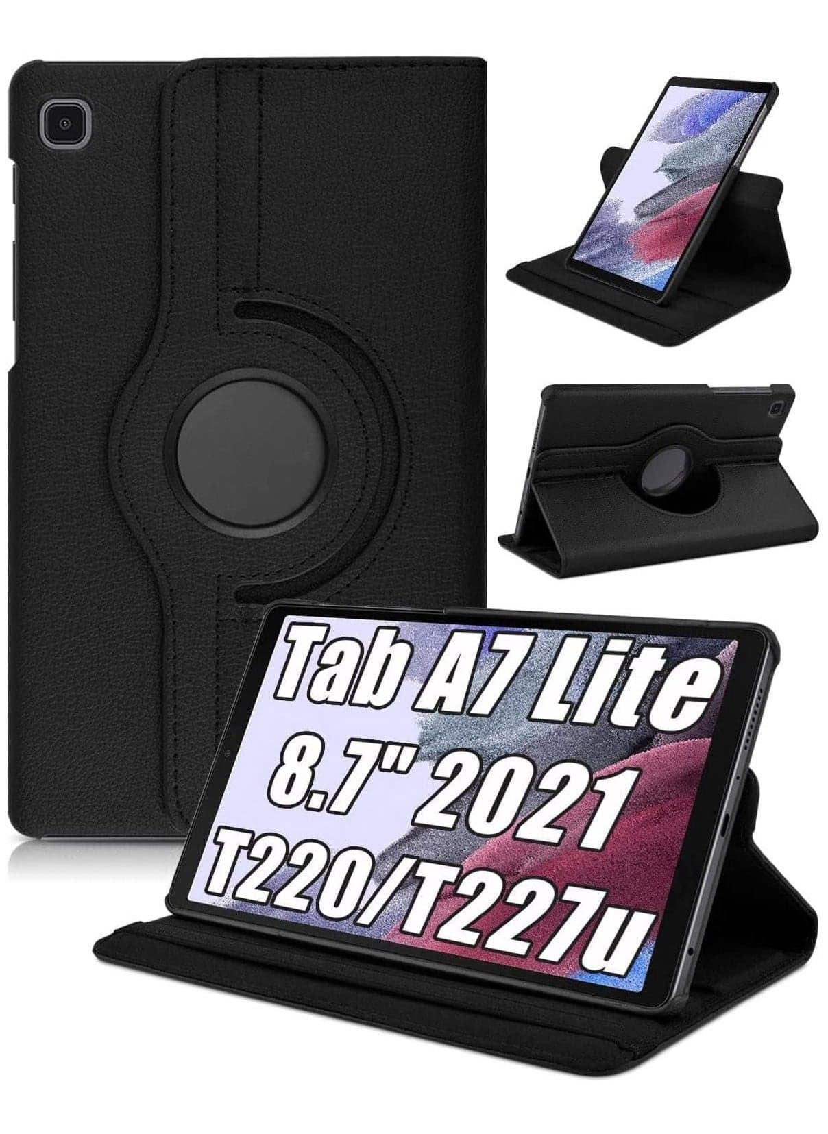 compatible for Samsung Galaxy Tab A7 Lite 8.7 inch Case,360°Rotating Case,Multi-Angle Swiveling Slim cover Auto Wake/Sleep PU Leather Hard Back Shockproof