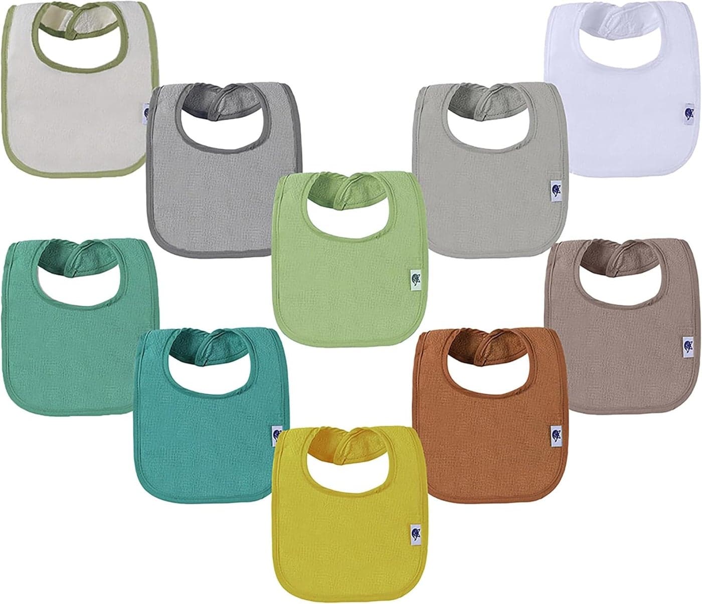 SPINFOX Waterproof Baby Bibs for Girls Boy Unisex Drool Bib Cotton Solid Knit Infant Feeding Bibs